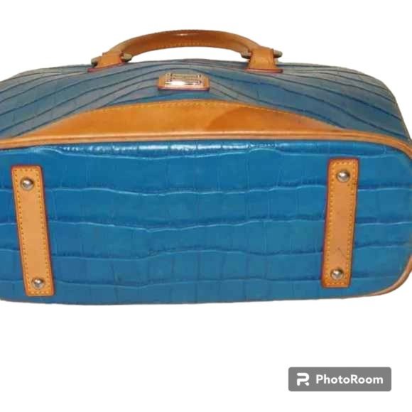 Dooney & Bourke Blue Crocodile Satchel Rare Color! Handbag Purse - Picture 11 of 16
